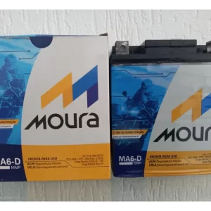 Bateria Moura Moto 6Ah - MA6-D ( Antiga MA7-D ) - Selada AGM ( Ref. Yuasa: YTX7L-BS )